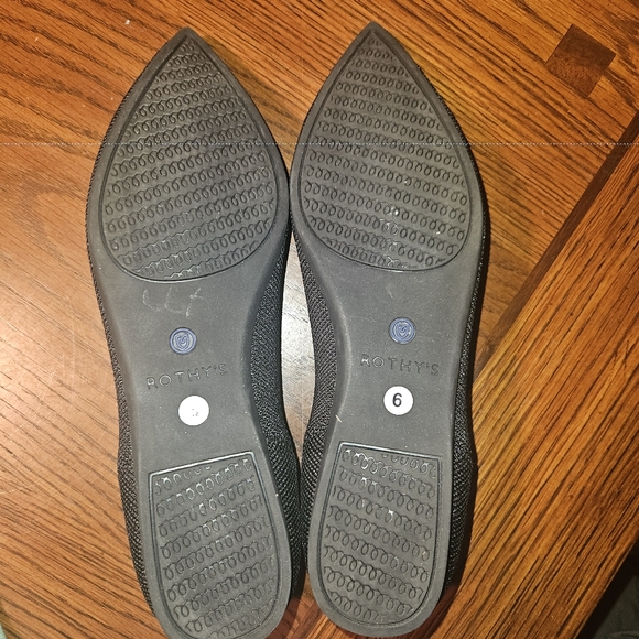 NWOB, ROTHYS The Point in Black Solid Flat 6 - Picture 9 of 9